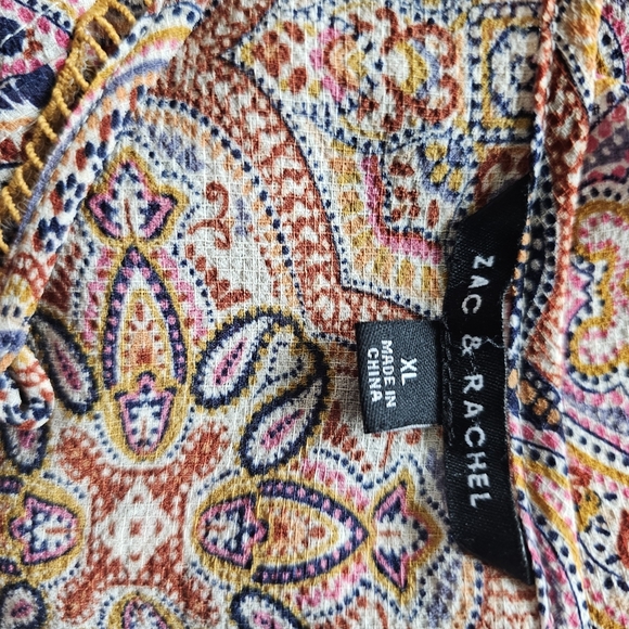 Zac & Rachel Boho Paisley Flowy Blouse - Picture 4 of 15